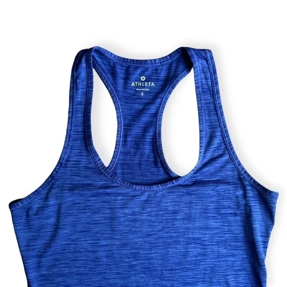 Athleta Chi Royal Blue Purple Tint Space Dye Racerback Athletic Tank Top, Small - Picture 3 of 9